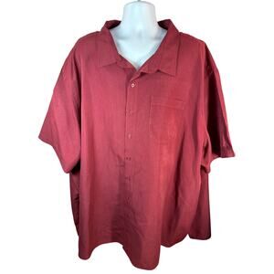 Harbor Bay Men's 6XL Red Button-Down Shirt